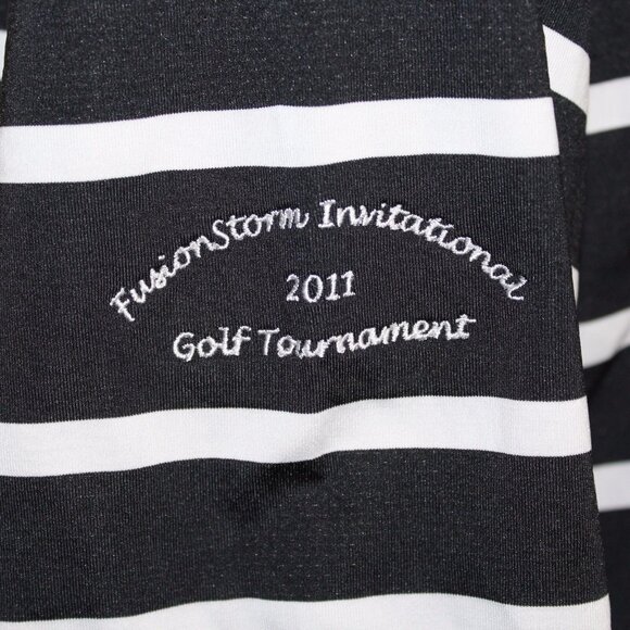 Nike Golf 2XL Dri Fit Stay Cool Short Sleeve Black White Striped Golf Polo Shirt - Picture 7 of 9